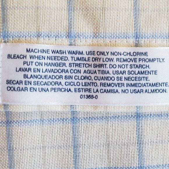 Stafford Men's Wrinkle-Free Oxford Button Up Short Sleeve Shirt, Size: Neck 17 - Picture 15 of 15